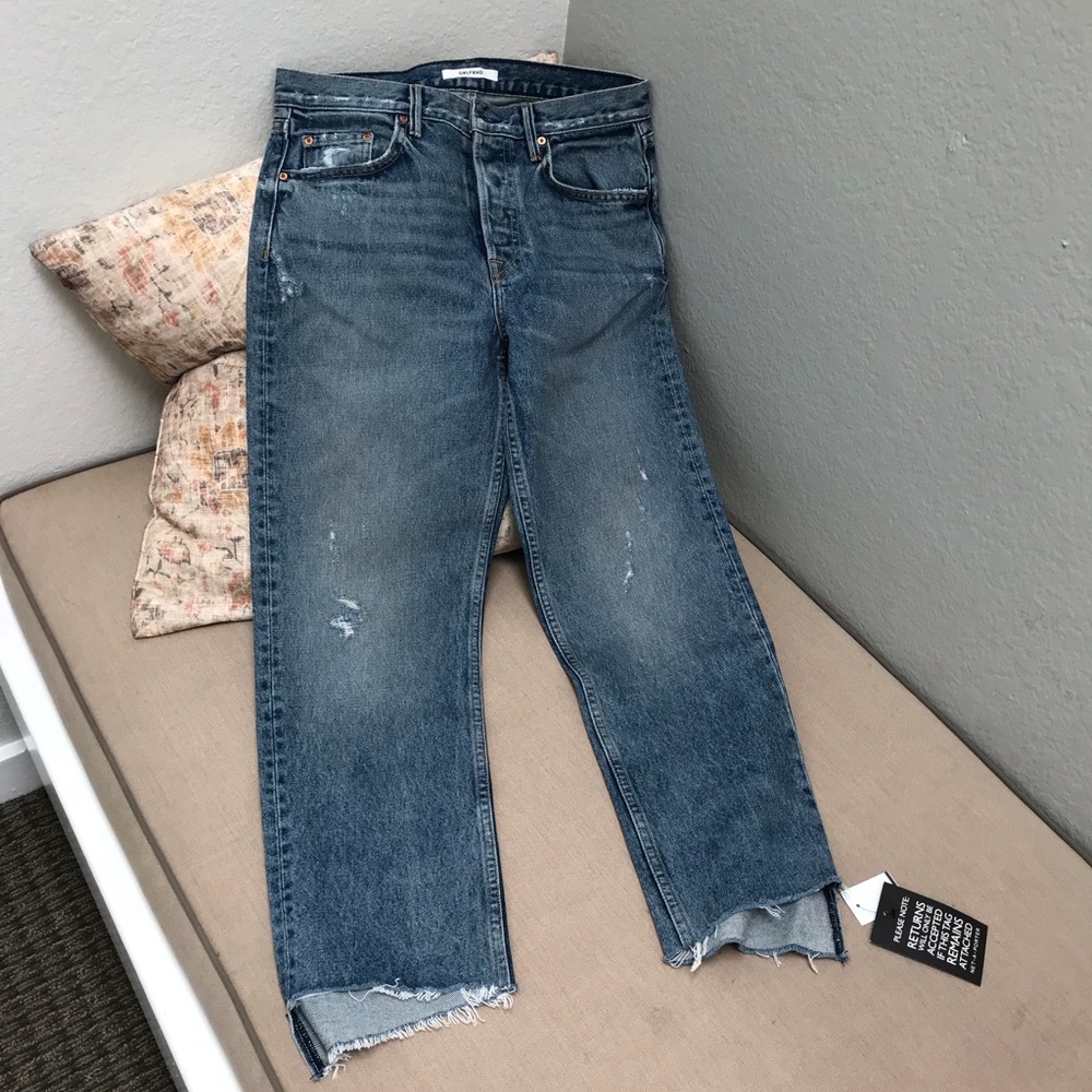 Grlfrnd Helena cropped Straight Leg Jean